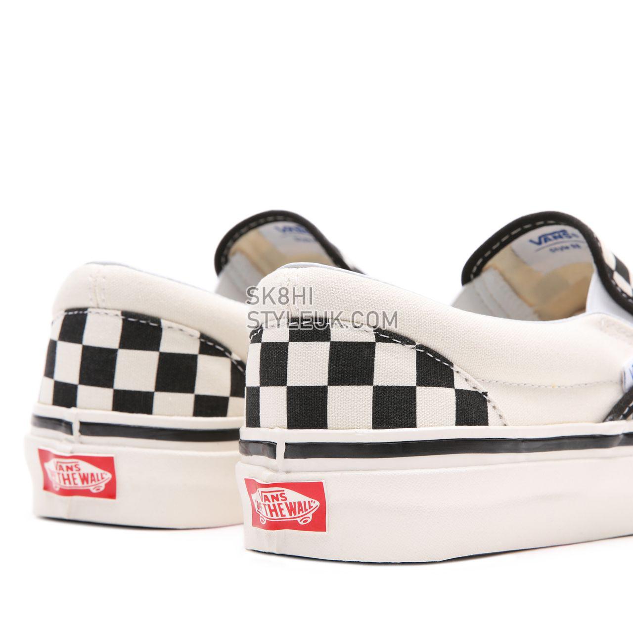 Vans Anaheim Factory Classic Slip-On 98 DX Black Classic Mens Womens - (Anaheim Factory) Checkerboard/Black/White VN0A3JEXPU1 Sh