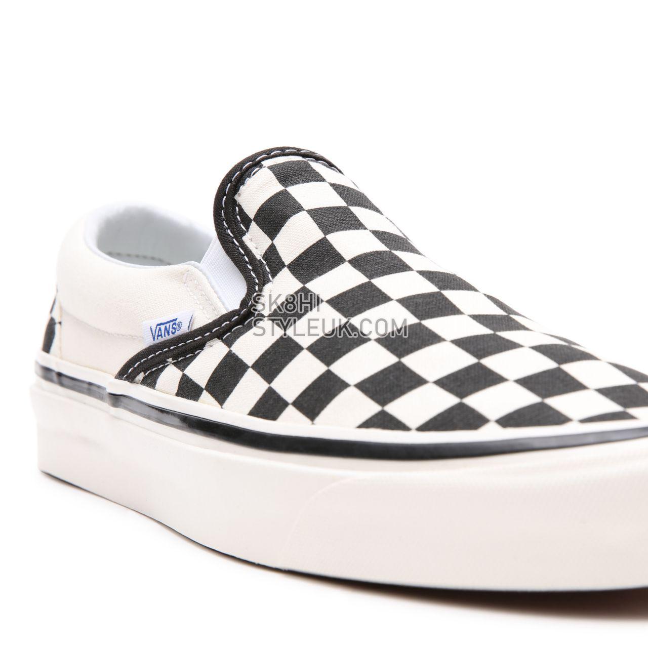 Vans Anaheim Factory Classic Slip-On 98 DX Black Classic Mens Womens - (Anaheim Factory) Checkerboard/Black/White VN0A3JEXPU1 Sh