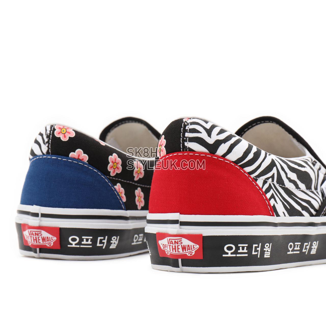 Vans Korean Typography Classic Slip-On Black Classic Mens Womens - (Korean Typography) racing red/true blue VN0A33TB9HW Shoes