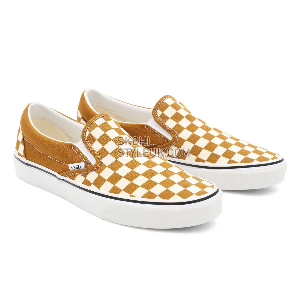 Vans Checkerboard Classic Slip-On Brown Classic Mens Womens - (Checkerboard) golden brown/true white VN0A33TB9HN Shoes