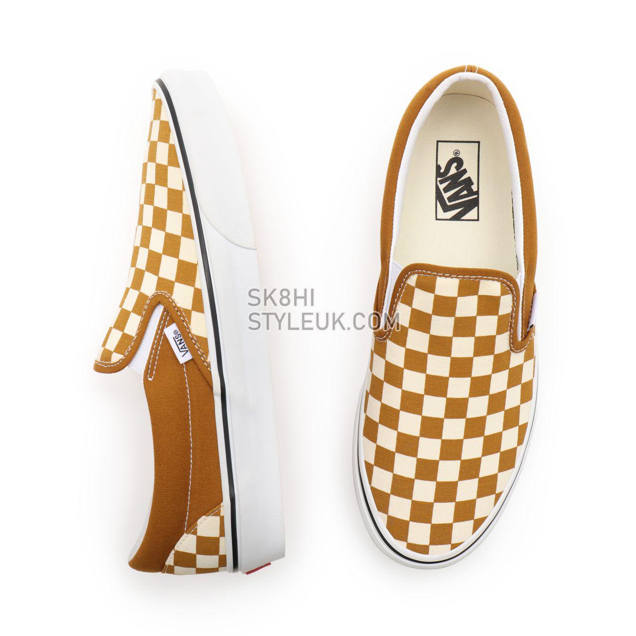 Vans Checkerboard Classic Slip-On Brown Classic Mens Womens - (Checkerboard) golden brown/true white VN0A33TB9HN Shoes