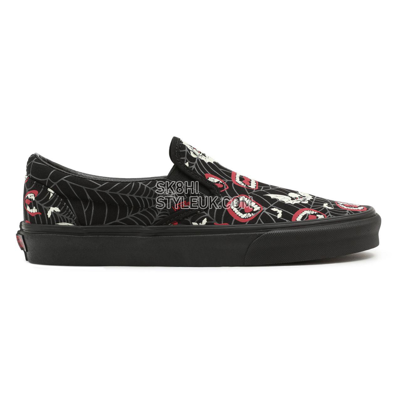 Vans Glow Frights Classic Slip-On Black Classic Mens Womens - (Glow Frights) Black/Black VN000XG88MG Shoes