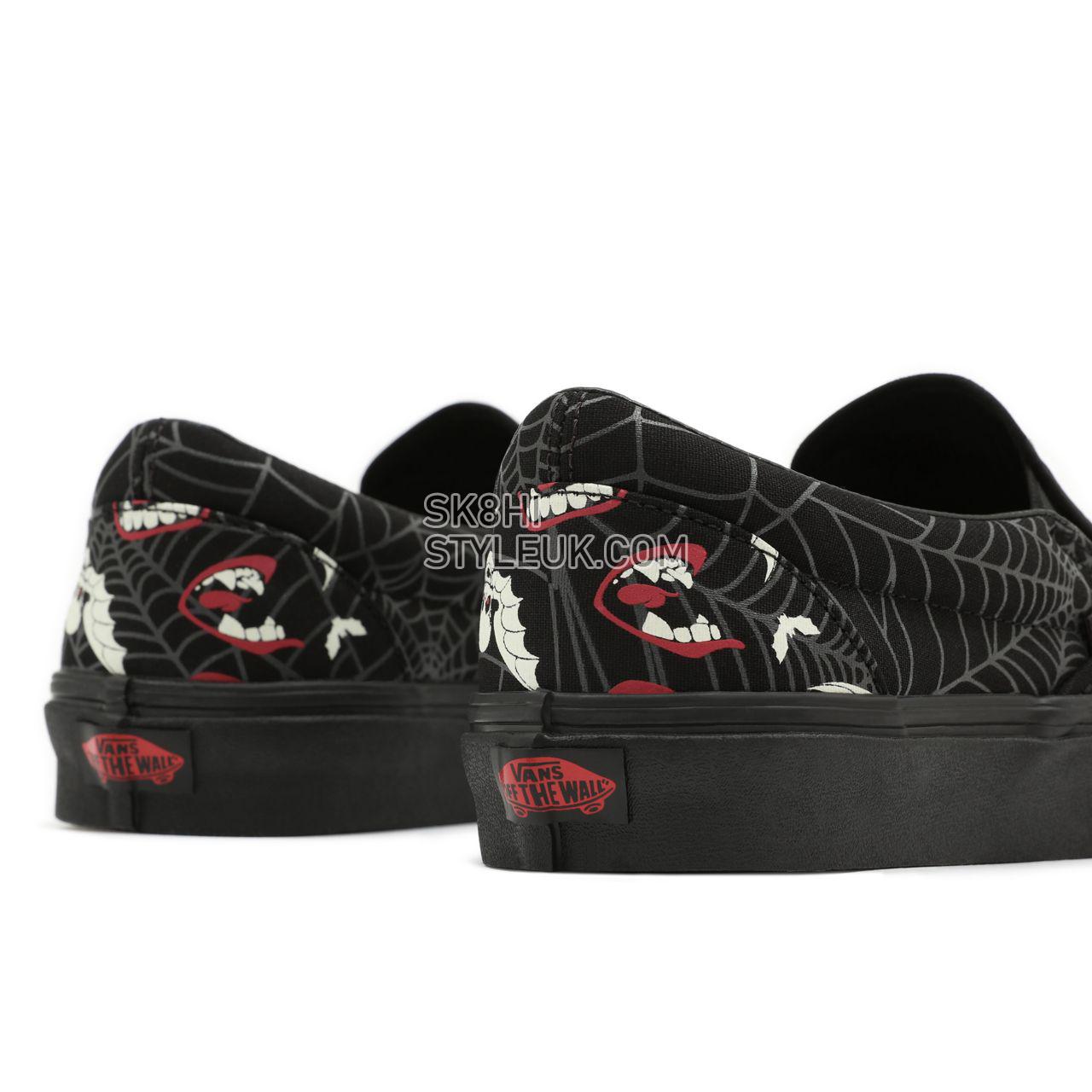 Vans Glow Frights Classic Slip-On Black Classic Mens Womens - (Glow Frights) Black/Black VN000XG88MG Shoes