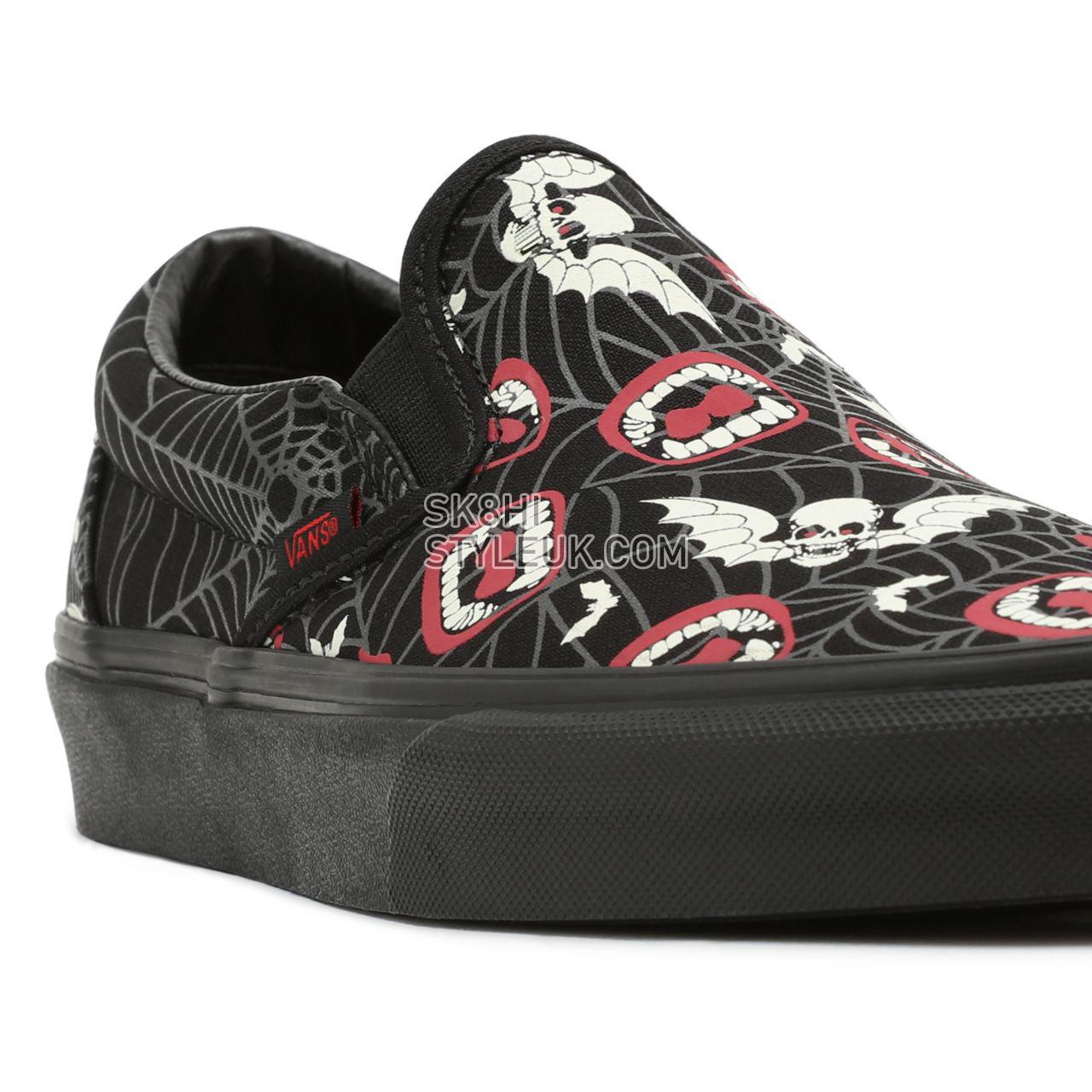 Vans Glow Frights Classic Slip-On Black Classic Mens Womens - (Glow Frights) Black/Black VN000XG88MG Shoes