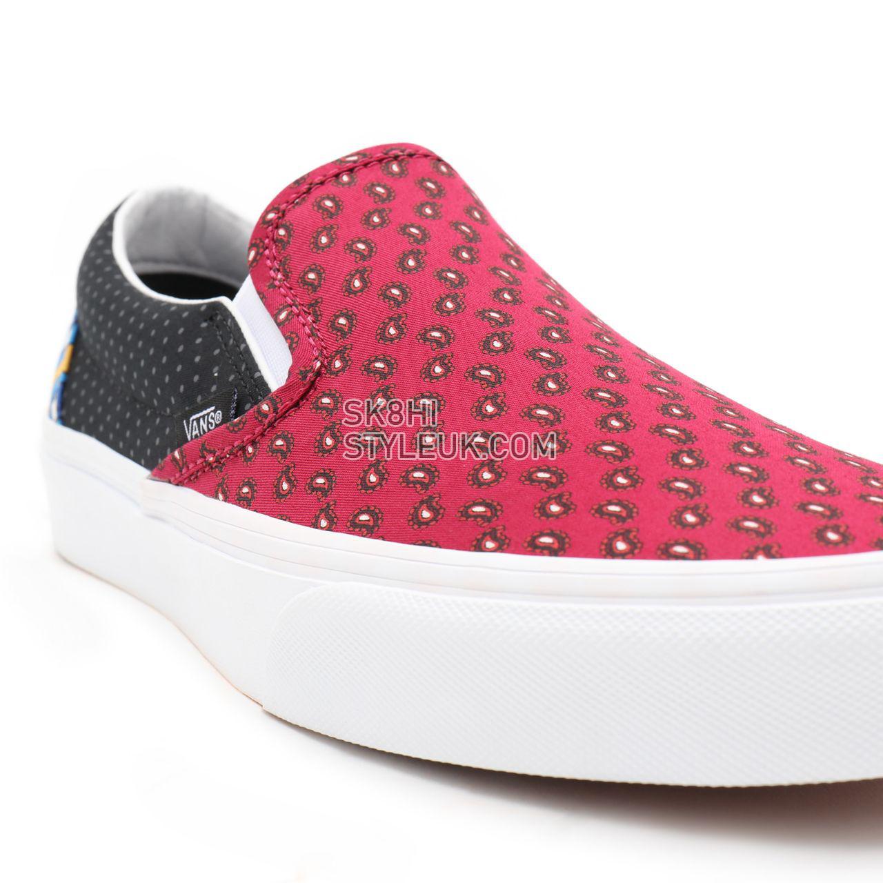 Vans Tie Print Mix Classic Slip-On Red Classic Mens Womens - (Tie Print Mix) black/multi VN0A33TB9HX Shoes