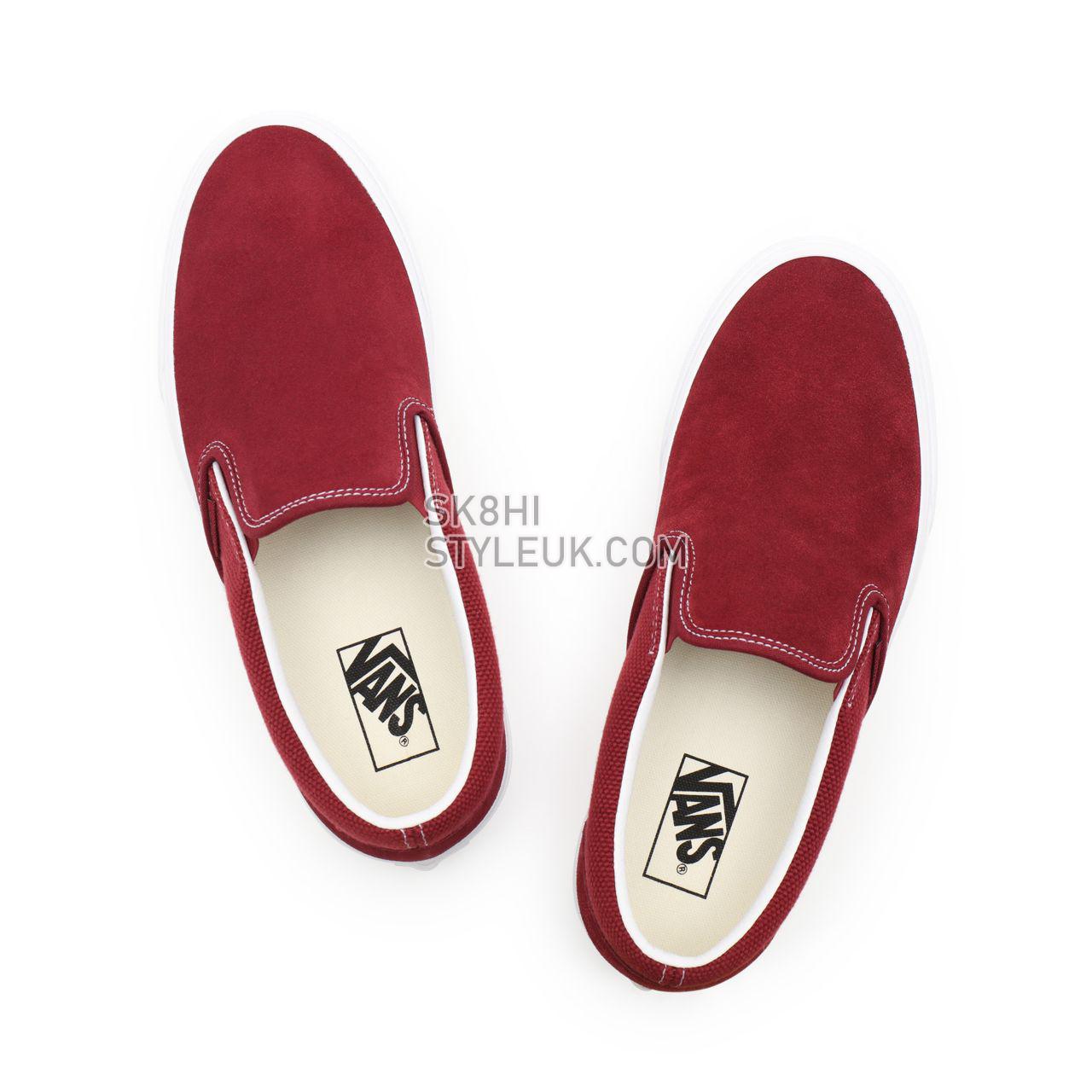 Vans Heavy Textures Classic Slip-On Red Classic Mens Womens - (Heavy Textures) pomegranate/true white VN0A33TB9HU Shoes