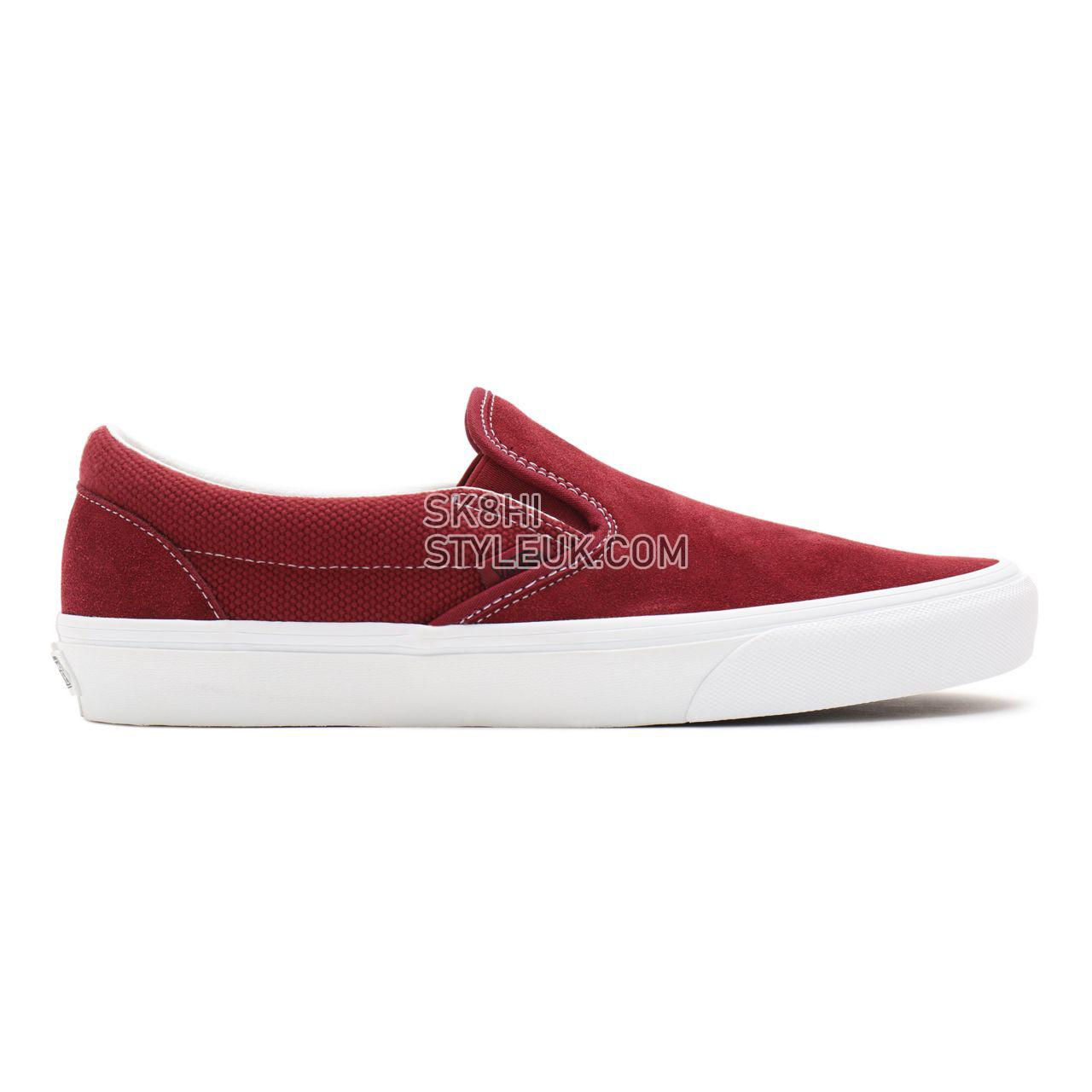 Vans Heavy Textures Classic Slip-On Red Classic Mens Womens - (Heavy Textures) pomegranate/true white VN0A33TB9HU Shoes