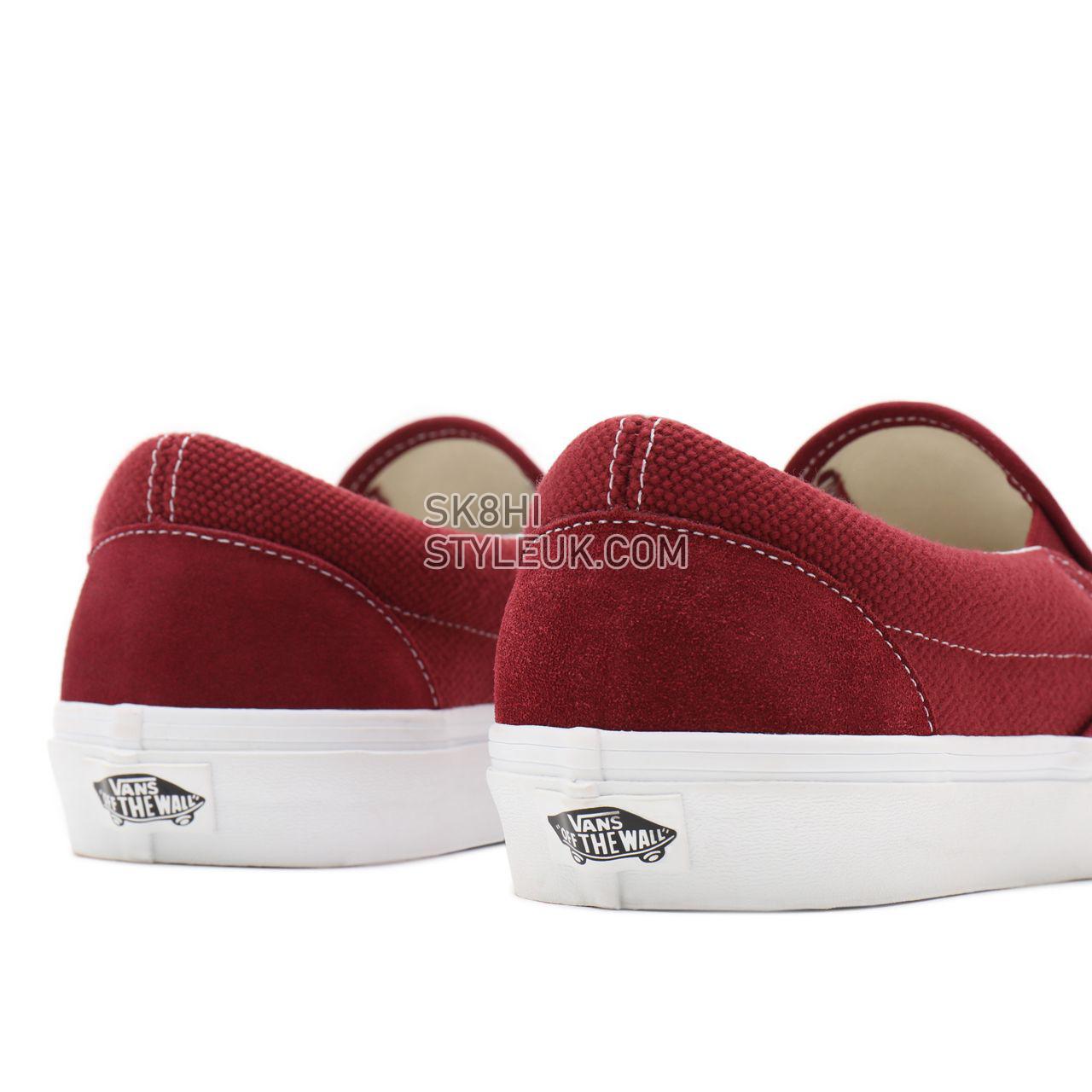 Vans Heavy Textures Classic Slip-On Red Classic Mens Womens - (Heavy Textures) pomegranate/true white VN0A33TB9HU Shoes