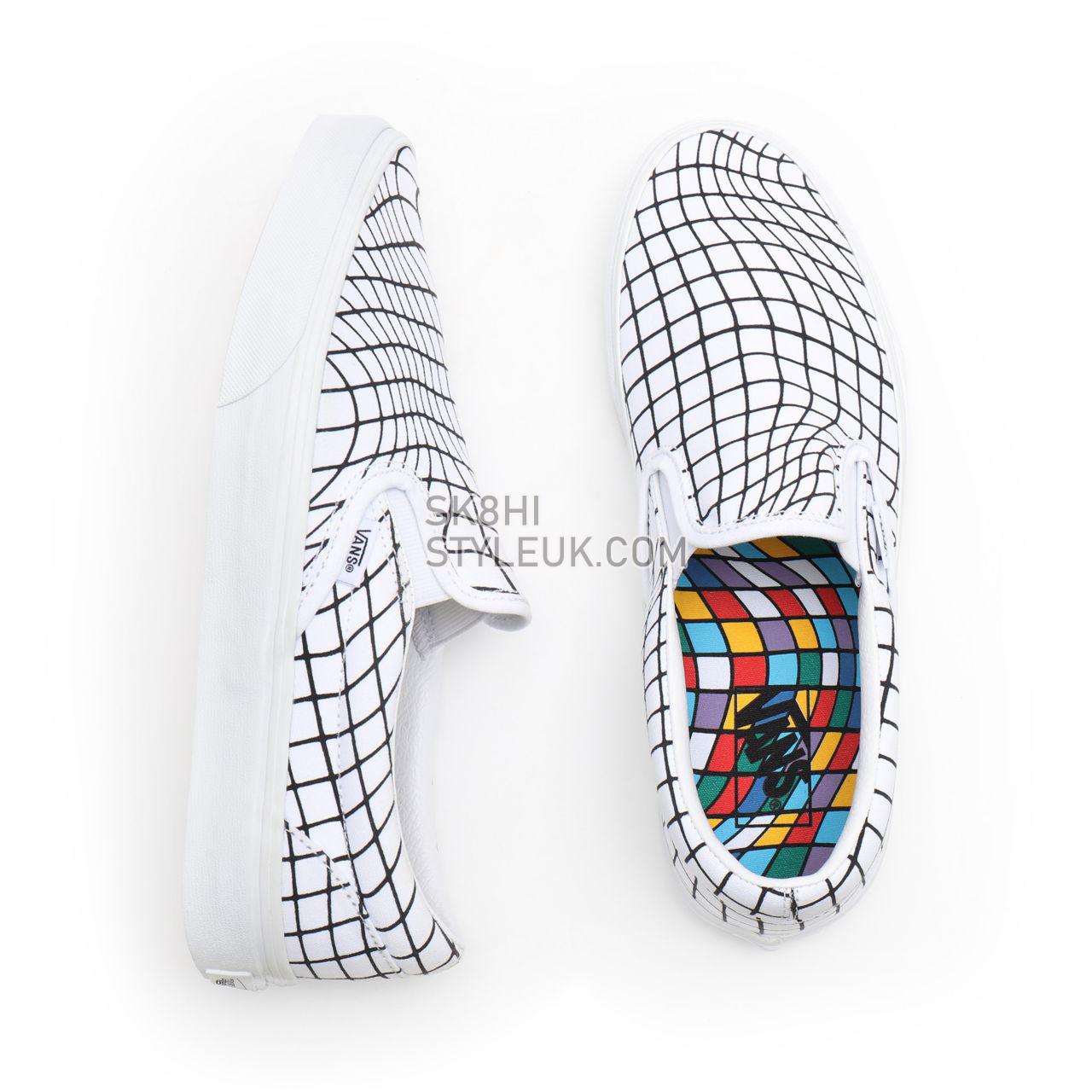 Vans U-Paint Classic Slip-On Black Classic Mens Womens - (U-Paint) warp checkerboard VN0A33TB9IA Shoes