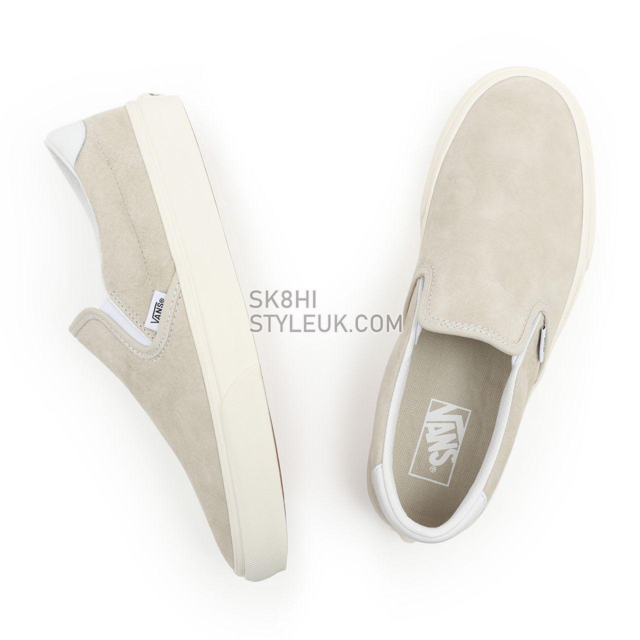 Vans Slip-On 59 Beige Classic Mens Womens - (Pig Suede) Oatmeal/Snow White VN0A38GU94V Shoes