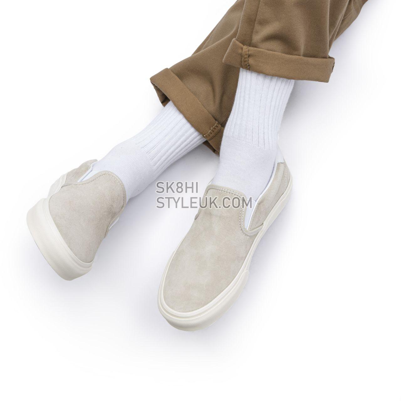 Vans Slip-On 59 Beige Classic Mens Womens - (Pig Suede) Oatmeal/Snow White VN0A38GU94V Shoes