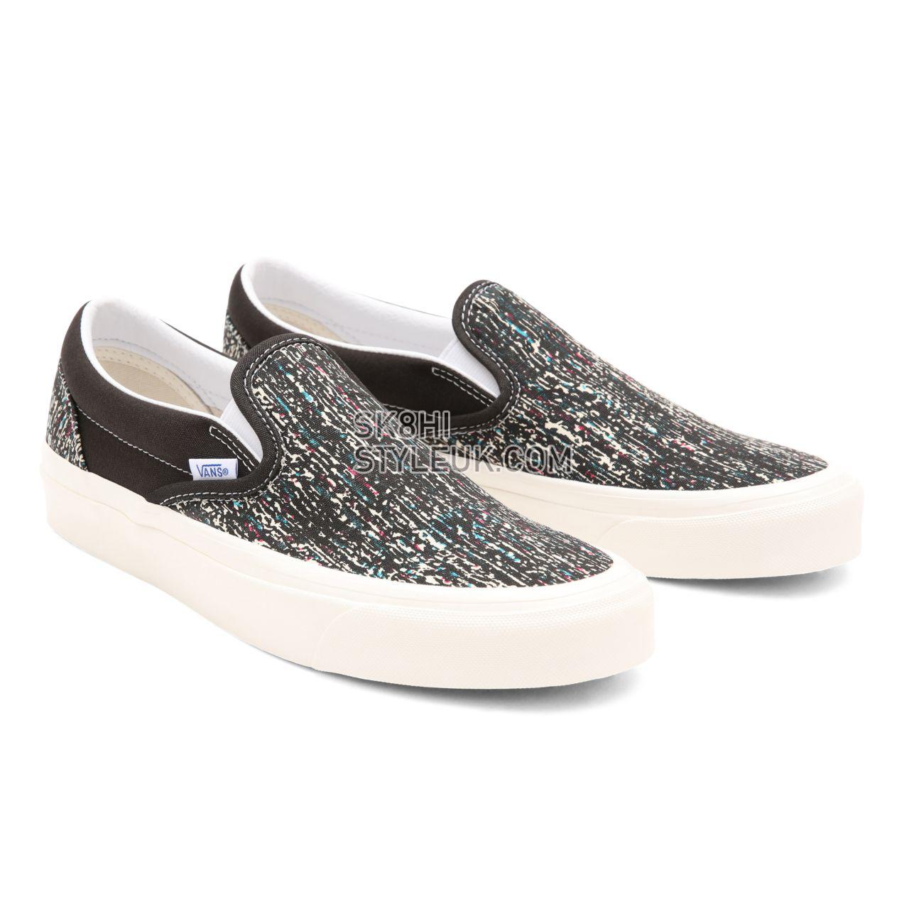 Vans Anaheim Factory Classic Slip-On 98 DX Black Classic Mens Womens - (Anaheim Factory) og black/og static print VN0A3JEX9IE Sh