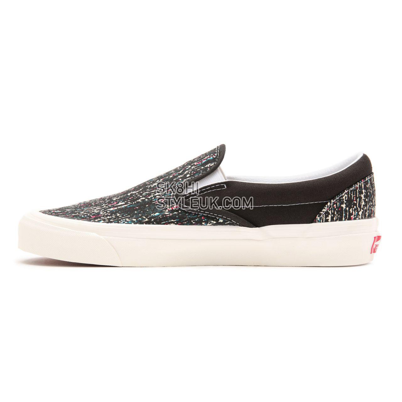 Vans Anaheim Factory Classic Slip-On 98 DX Black Classic Mens Womens - (Anaheim Factory) og black/og static print VN0A3JEX9IE Sh