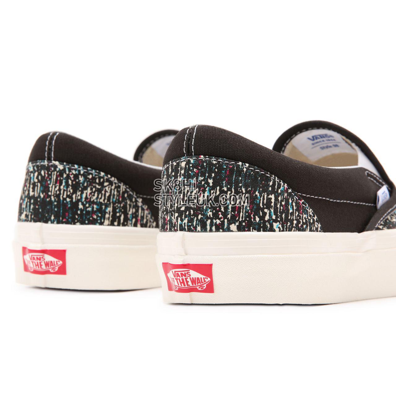 Vans Anaheim Factory Classic Slip-On 98 DX Black Classic Mens Womens - (Anaheim Factory) og black/og static print VN0A3JEX9IE Sh