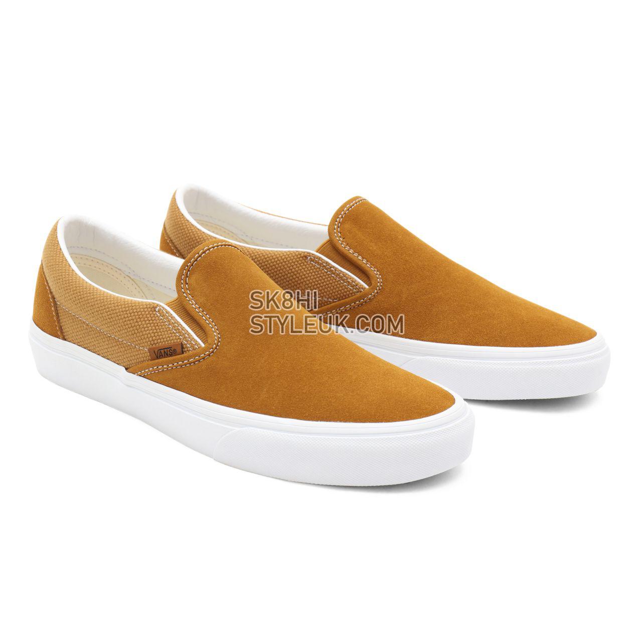 Vans Heavy Textures Classic Slip-On Brown Classic Mens Womens - (Heavy Textures) golden brown/true white VN0A33TB9HT Shoes