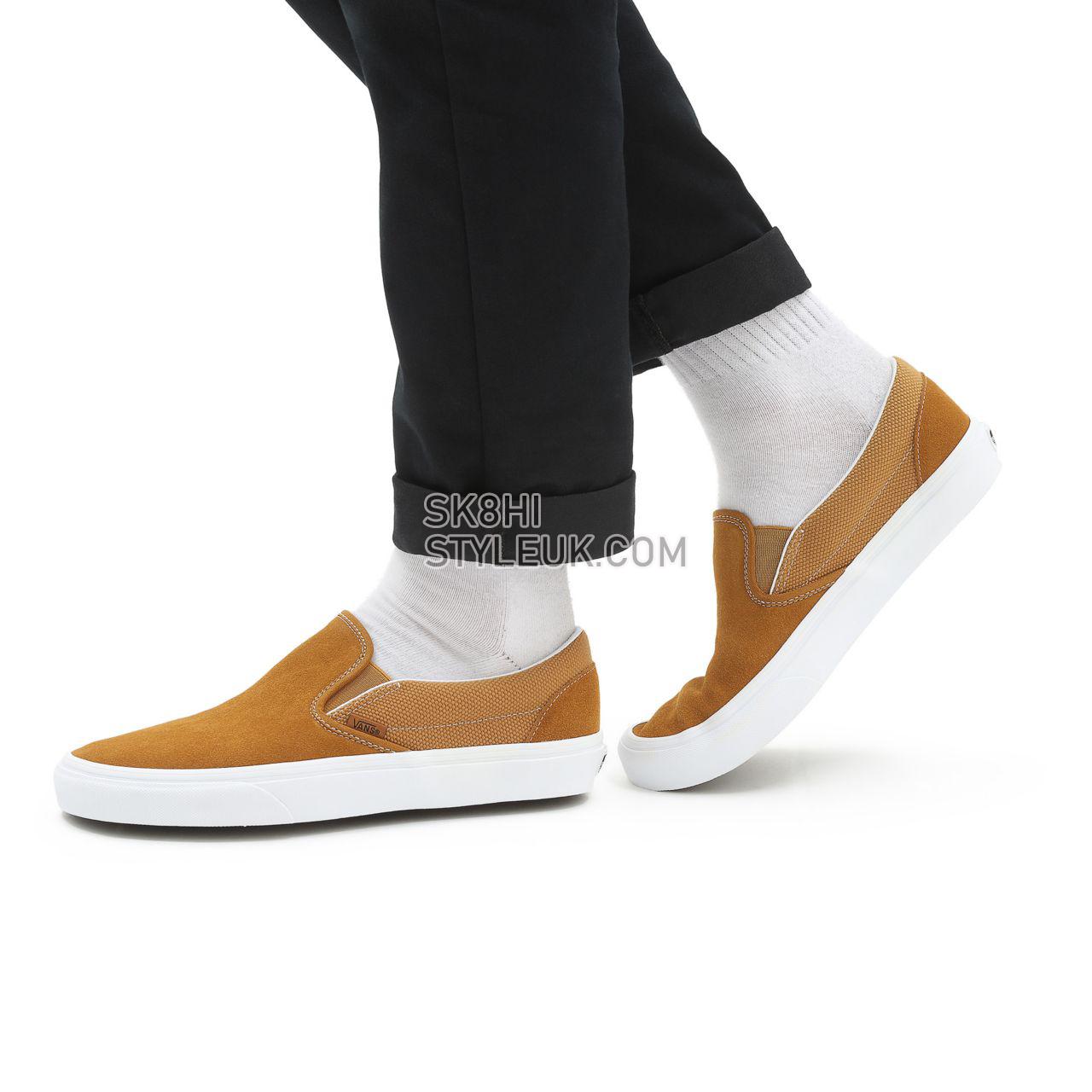 Vans Heavy Textures Classic Slip-On Brown Classic Mens Womens - (Heavy Textures) golden brown/true white VN0A33TB9HT Shoes