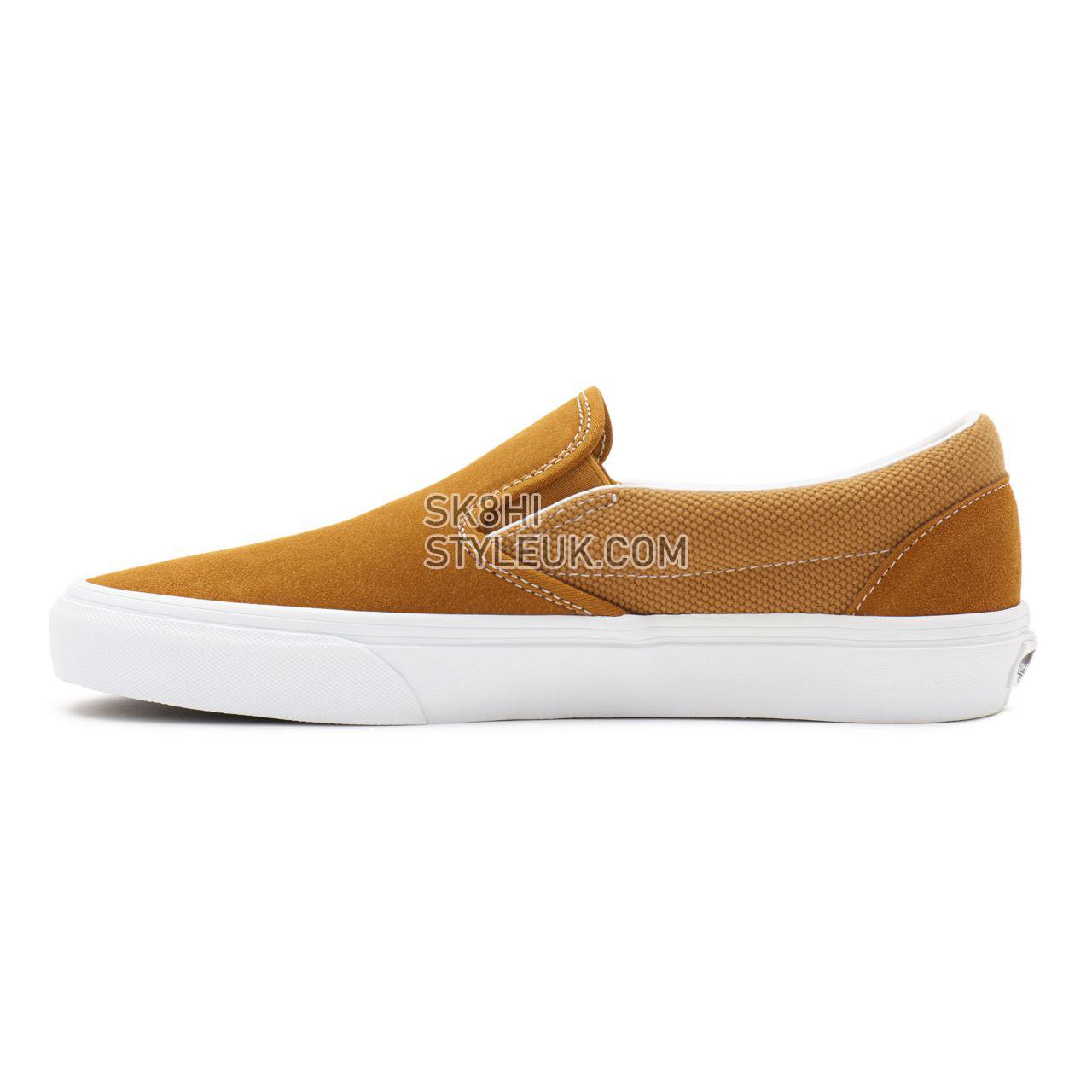 Vans Heavy Textures Classic Slip-On Brown Classic Mens Womens - (Heavy Textures) golden brown/true white VN0A33TB9HT Shoes