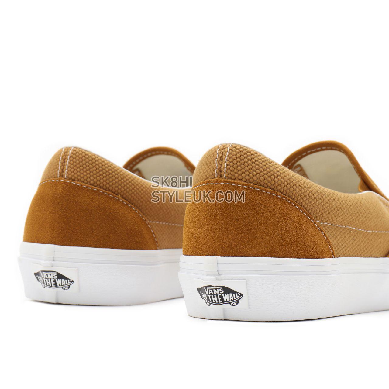 Vans Heavy Textures Classic Slip-On Brown Classic Mens Womens - (Heavy Textures) golden brown/true white VN0A33TB9HT Shoes