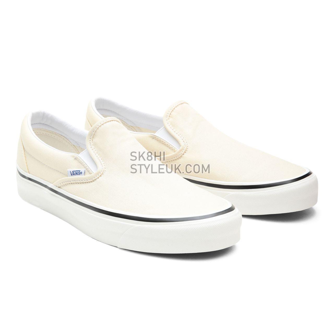 Vans Anaheim Factory Classic Slip-On 98 DX White Classic Mens Womens - (Anaheim Factory) Og White VN0A3JEXQWP Shoes