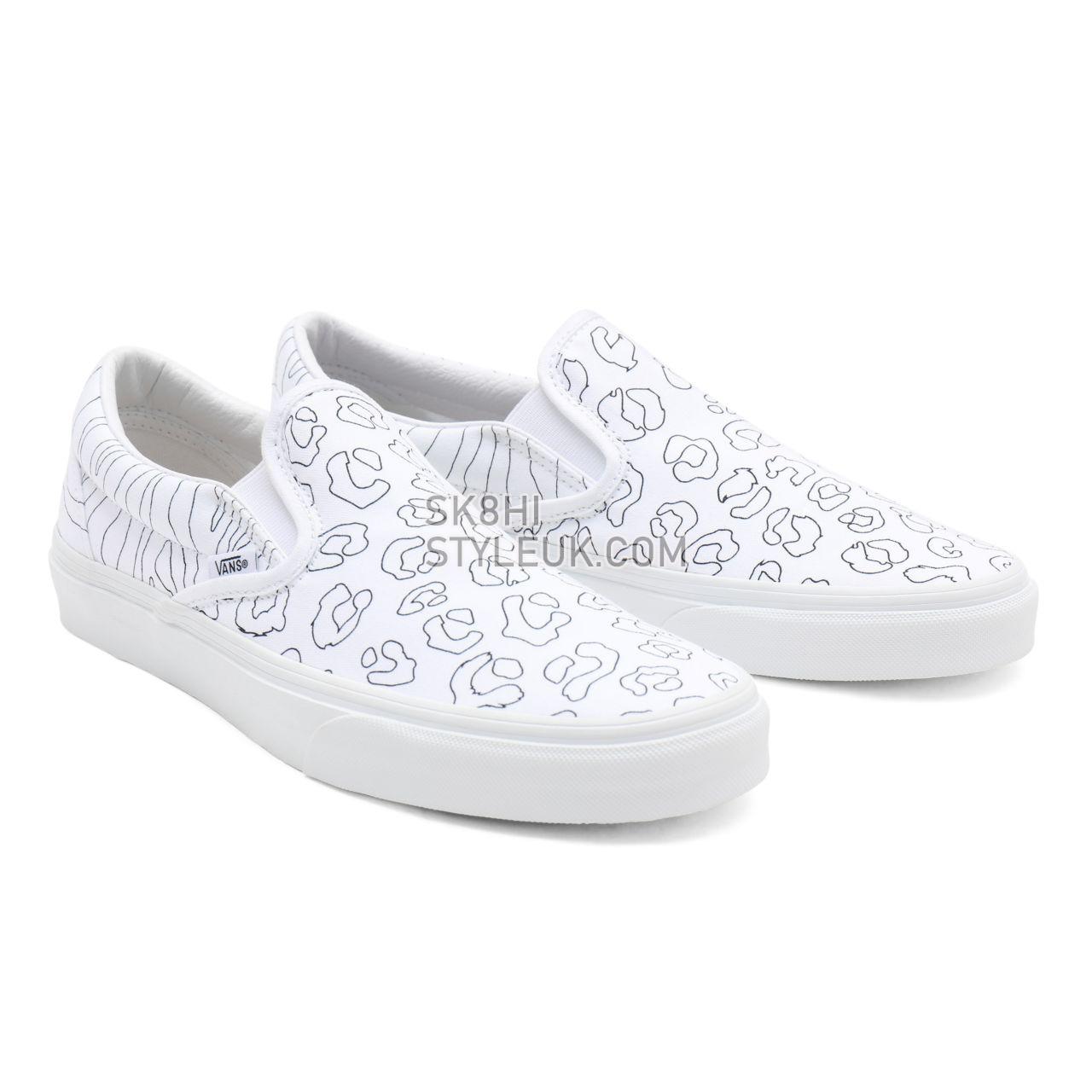 Vans U-Paint Classic Slip-On White Classic Mens Womens - (U-Paint) leopard/zebra VN0A33TB9I9 Shoes