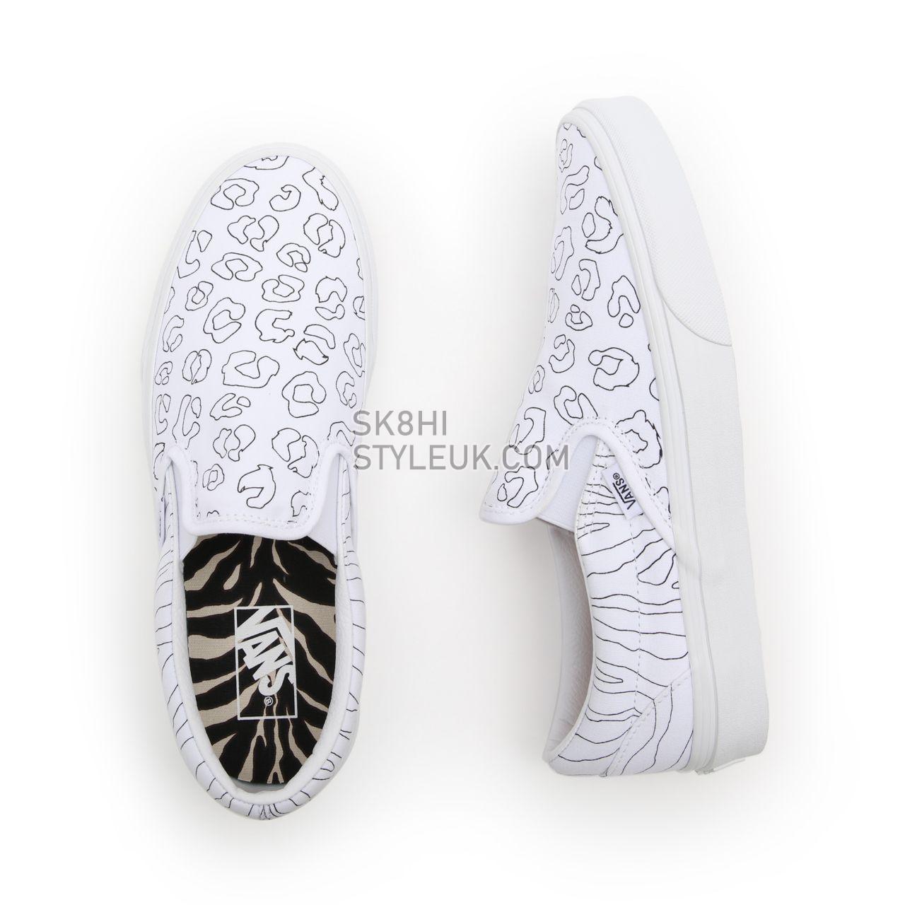 Vans U-Paint Classic Slip-On White Classic Mens Womens - (U-Paint) leopard/zebra VN0A33TB9I9 Shoes