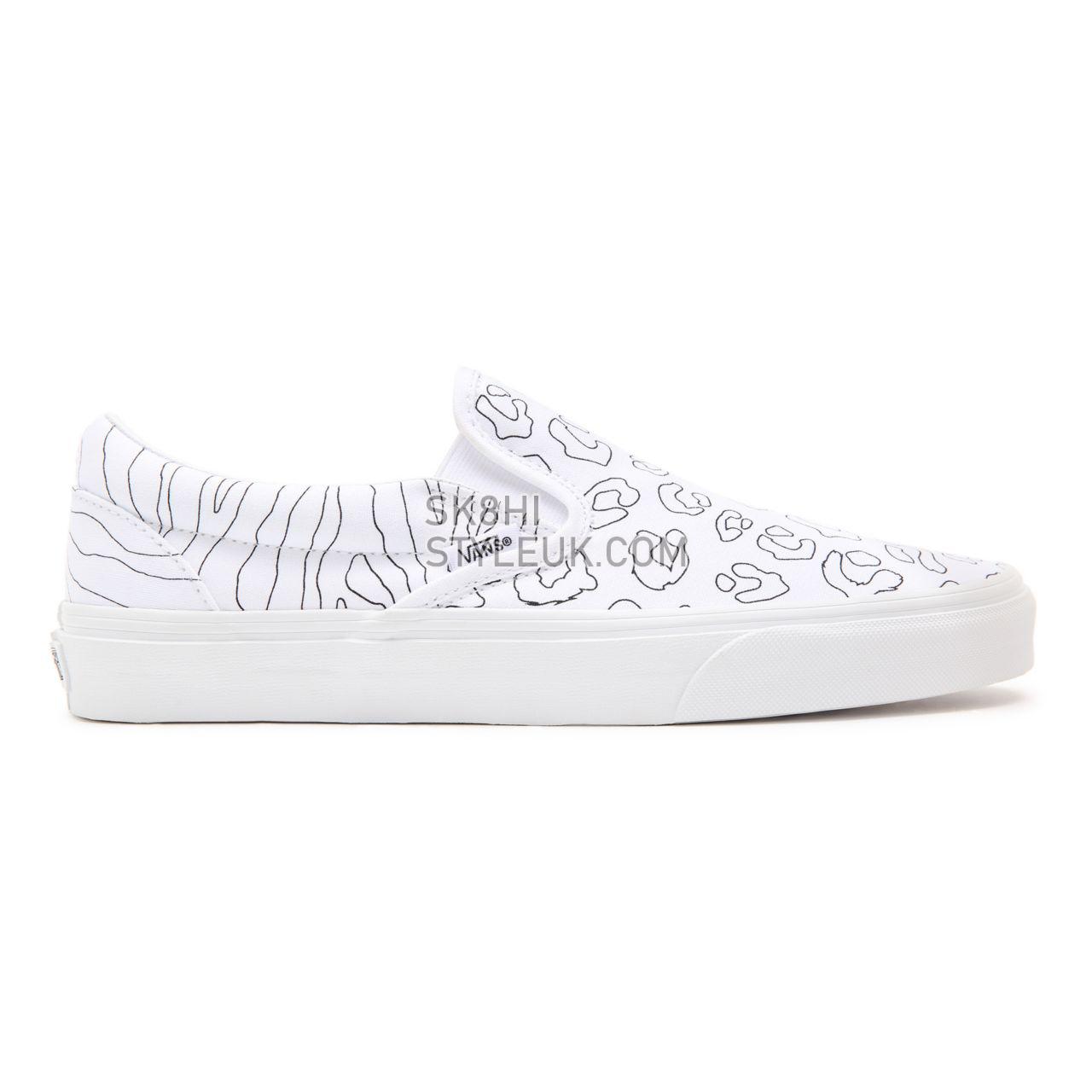 Vans U-Paint Classic Slip-On White Classic Mens Womens - (U-Paint) leopard/zebra VN0A33TB9I9 Shoes