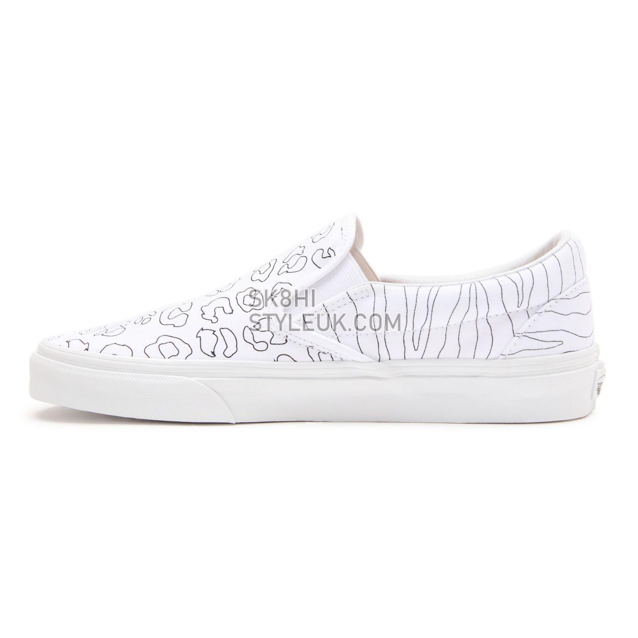 Vans U-Paint Classic Slip-On White Classic Mens Womens - (U-Paint) leopard/zebra VN0A33TB9I9 Shoes