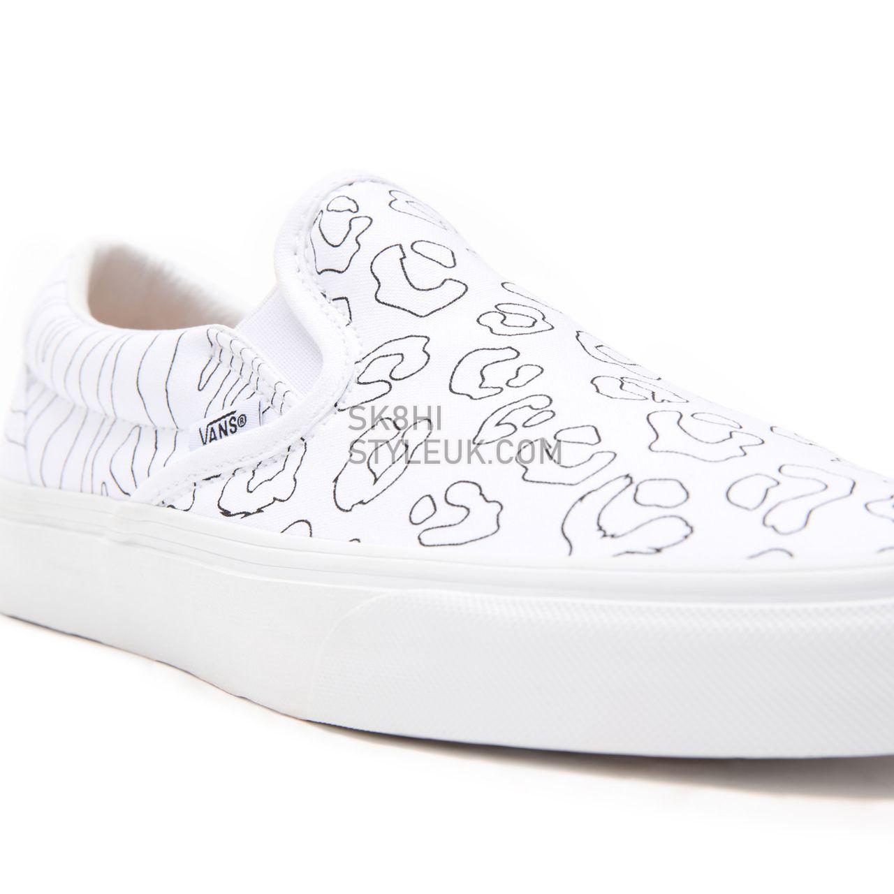 Vans U-Paint Classic Slip-On White Classic Mens Womens - (U-Paint) leopard/zebra VN0A33TB9I9 Shoes