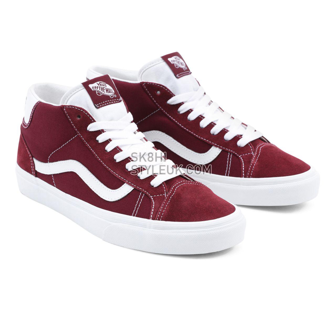 Vans Mid Skool 37 Red Classic Mens Womens - Port Royale/True White VN0A3TKF5U7 Shoes