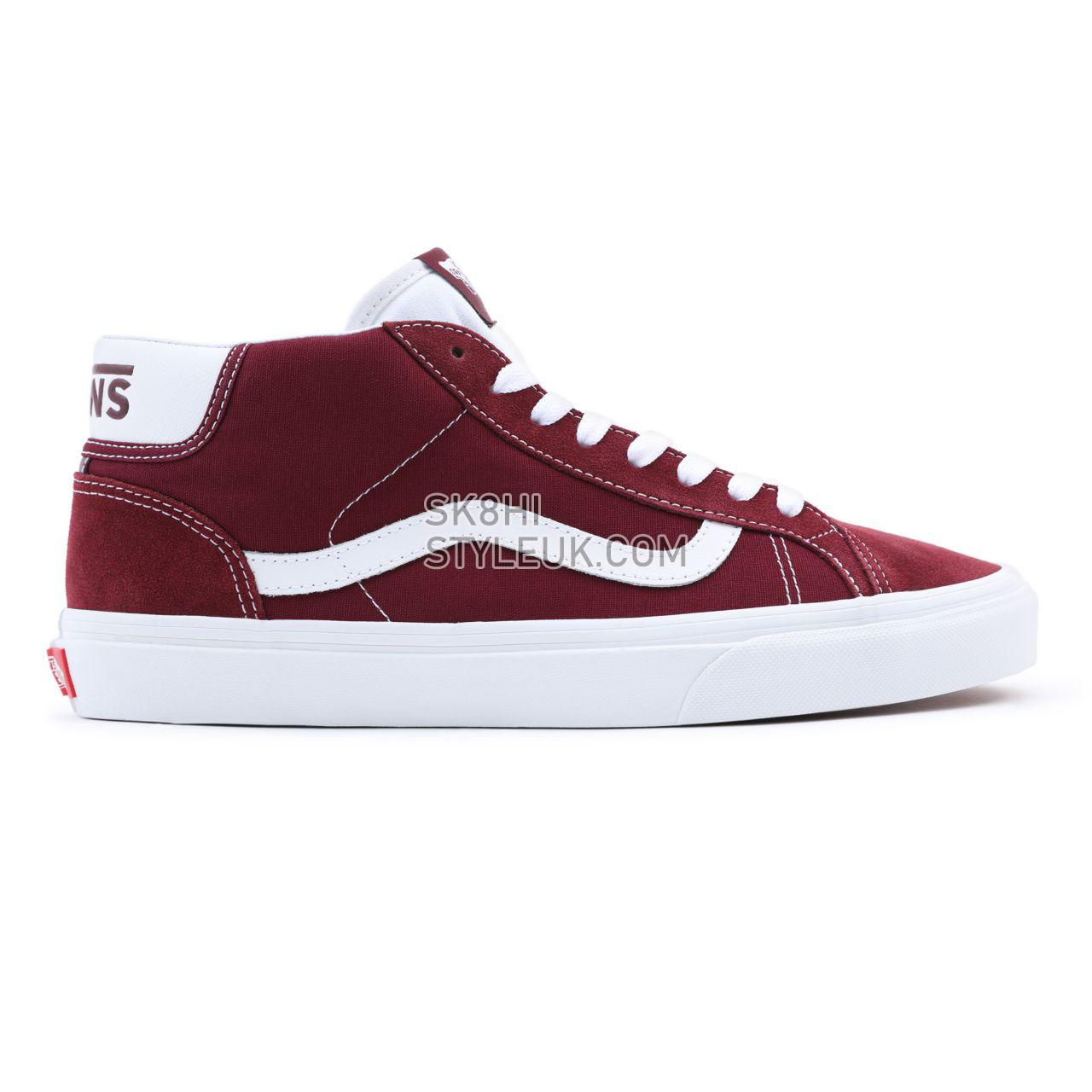 Vans Mid Skool 37 Red Classic Mens Womens - Port Royale/True White VN0A3TKF5U7 Shoes