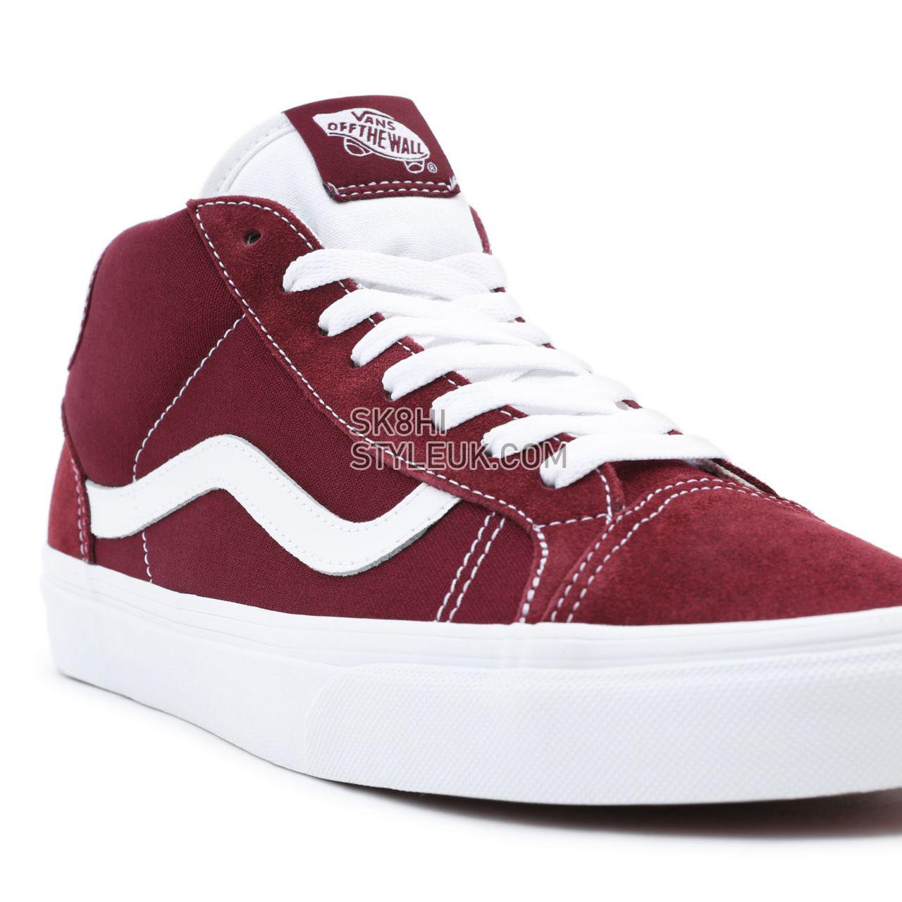 Vans Mid Skool 37 Red Classic Mens Womens - Port Royale/True White VN0A3TKF5U7 Shoes