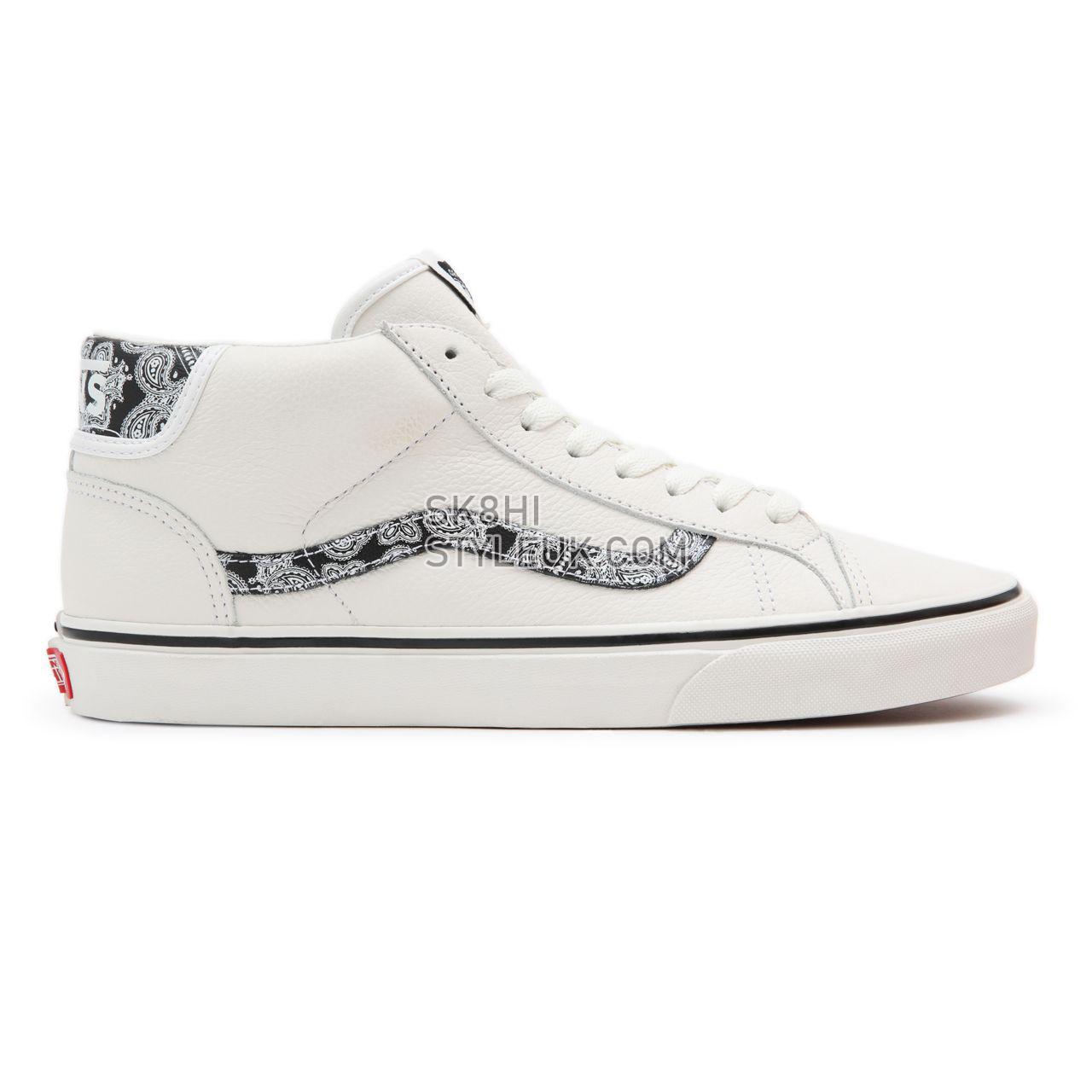 Vans Sport Paisley Mid Skool 37 White Classic Mens Womens - (Sport Paisley) Blanc De Blanc/Black VN0A3TKF914 Shoes