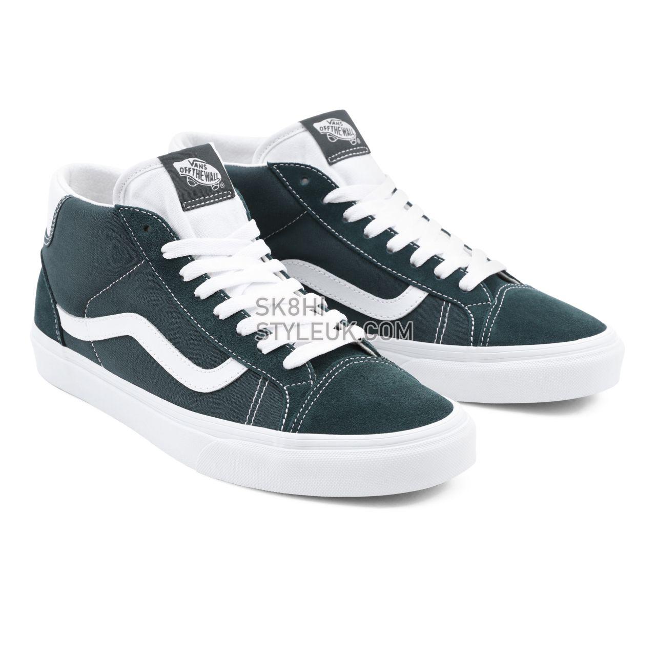 Vans Mid Skool 37 Blue Classic Mens Womens - darkest spruce/true white VN0A3TKF692 Shoes