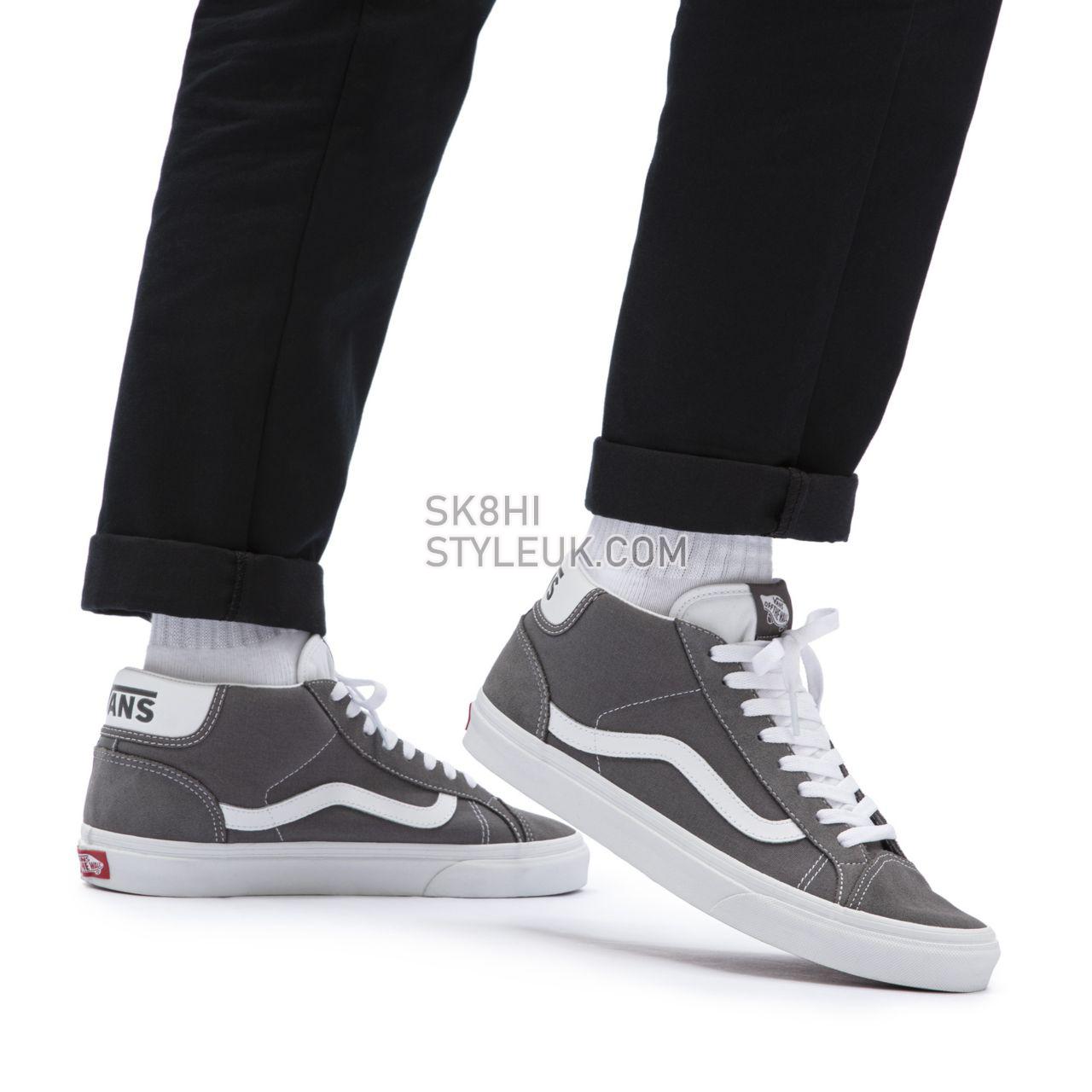 Vans Mid Skool 37 Grey Classic Mens Womens - Pewter/True White VN0A3TKF195 Shoes