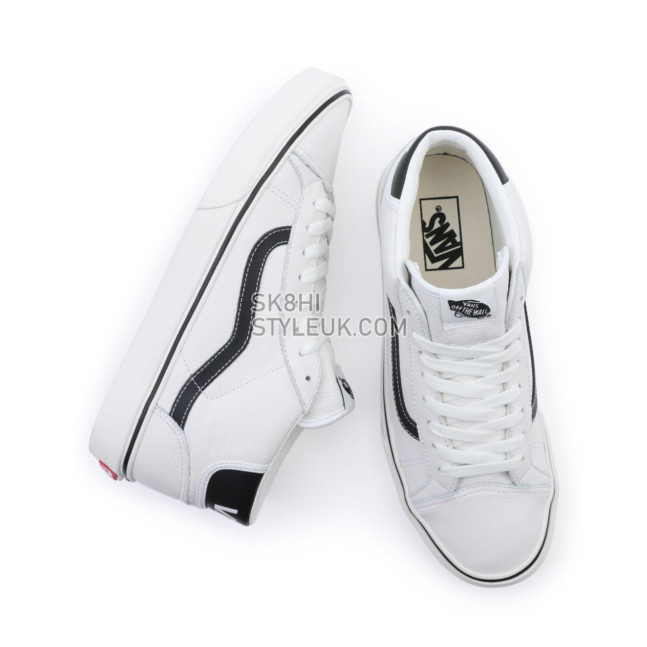 Vans Sport Leather Mid Skool 37 White Classic Mens Womens - (Sport Leather) blanc de blanc/black VN0A3TKF693 Shoes