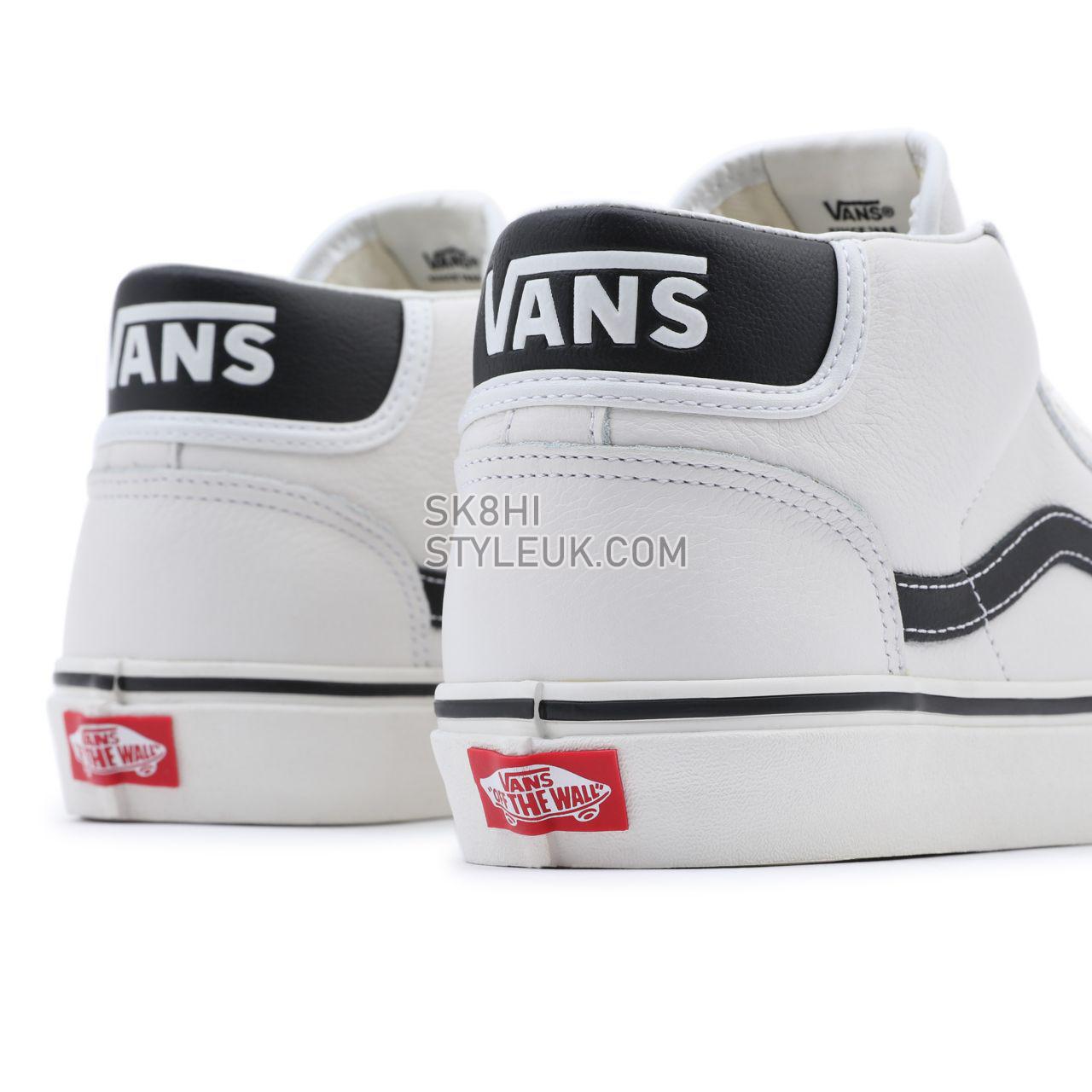 Vans Sport Leather Mid Skool 37 White Classic Mens Womens - (Sport Leather) blanc de blanc/black VN0A3TKF693 Shoes