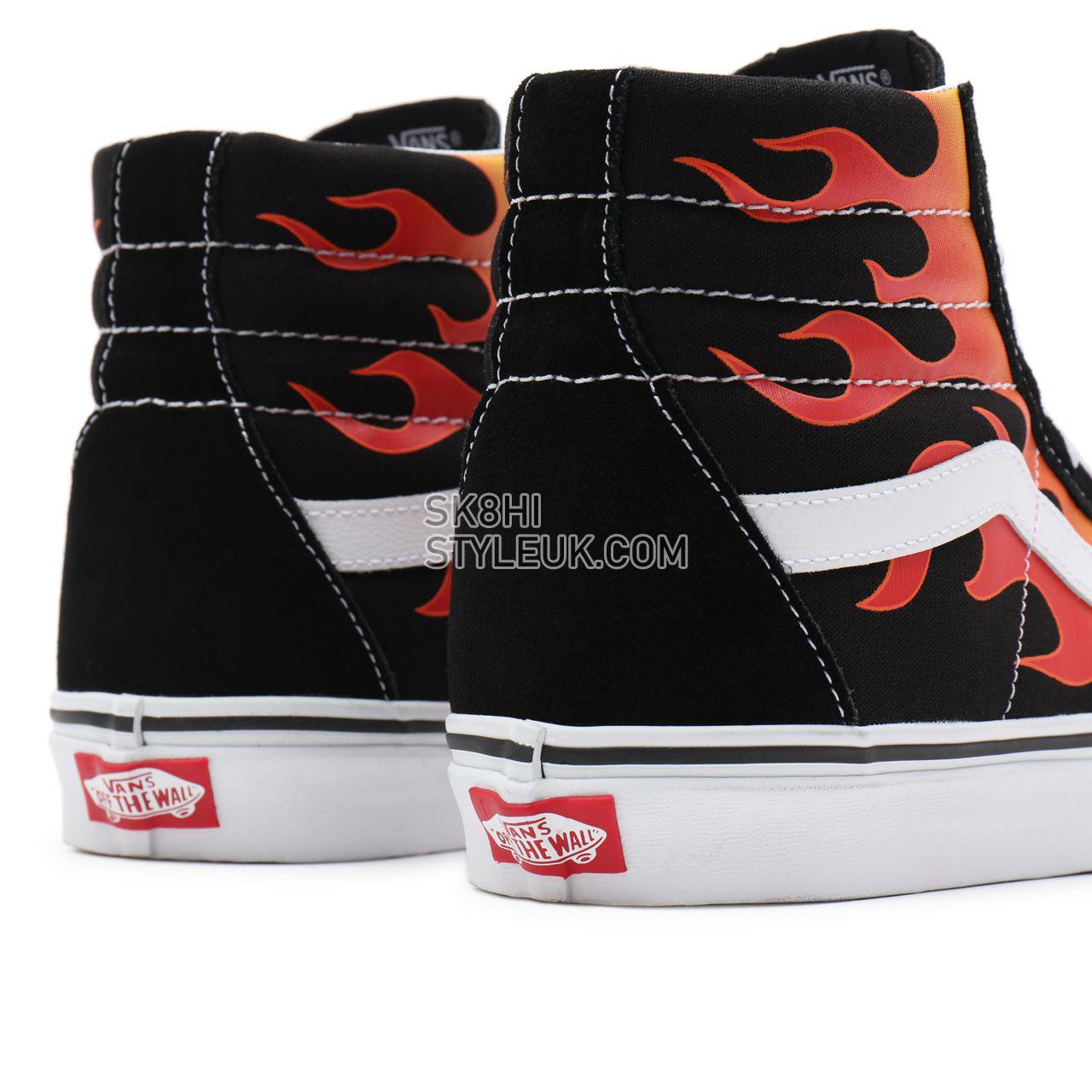 Vans Flame Sk8-Hi Reissue Black Classic Mens Womens - (Flame) Black/Black/True White VN0A2XSBPHN Shoes