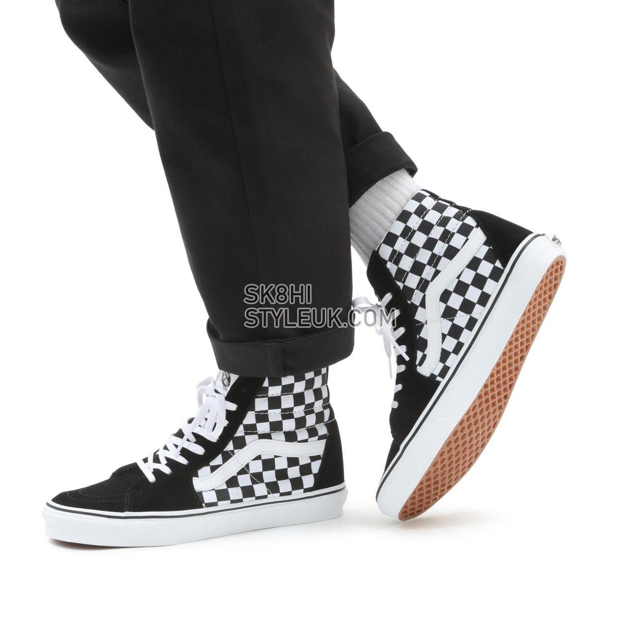 Vans Checkerboard SK8-Hi Black Classic Mens Womens - (Checkerboard) Black VN0A32QGHRK Shoes