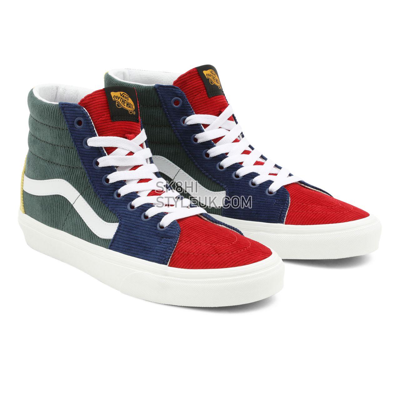 Vans Mixed Corduroy Sk8-Hi Multicolour Classic Mens Womens - (Mixed Corduroy) Multi/Jungle Green VN0A5KRH94M Shoes