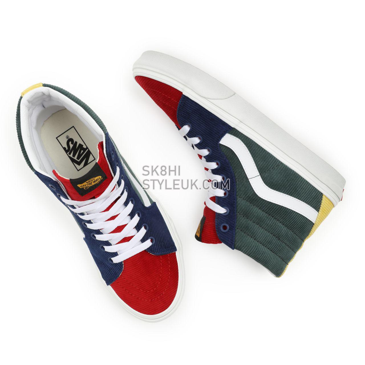 Vans Mixed Corduroy Sk8-Hi Multicolour Classic Mens Womens - (Mixed Corduroy) Multi/Jungle Green VN0A5KRH94M Shoes