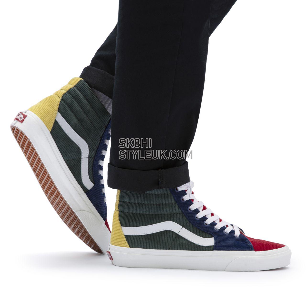 Vans Mixed Corduroy Sk8-Hi Multicolour Classic Mens Womens - (Mixed Corduroy) Multi/Jungle Green VN0A5KRH94M Shoes