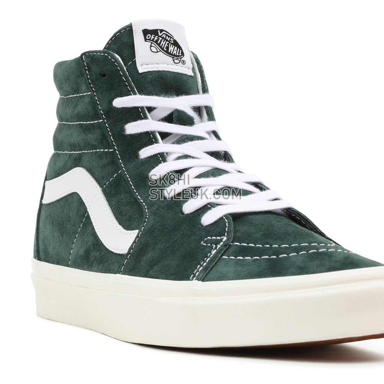 Vans Pig Suede Sk8-Hi Green Classic Mens Womens - (Pig Suede) Jungle Green/Snow White VN0A5JMJ94T Shoes