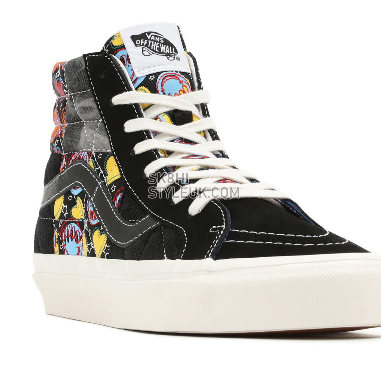 Vans Anaheim Factory Sk8-Hi 38 DX Black Classic Mens Womens - (Anaheim Factory) Positivity Patchwork/Black VN0A54FBA5J Shoes