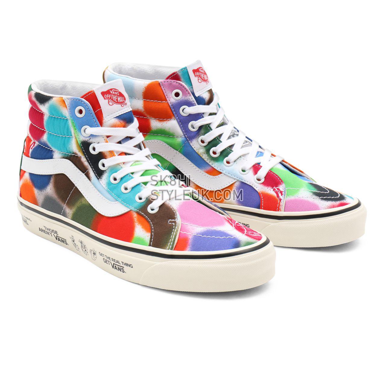 Vans Anaheim Factory Sk8-Hi 38 DX Multicolour Classic Mens Womens - (Anaheim Factory) spray spots/marshmallow VN0A38GF9XQ Shoes