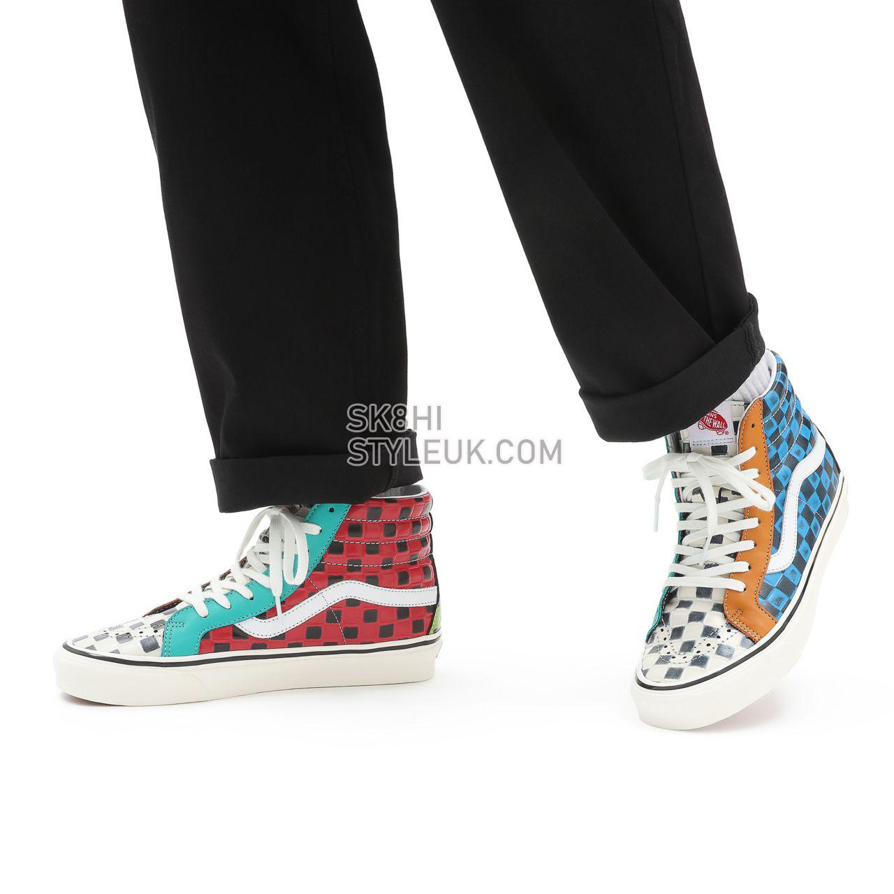 Vans Anaheim Factory Sk8-Hi 38 DX Multicolour Classic Mens Womens - (Anaheim Factory) leather check/multi VN0A38GF9ID Shoes