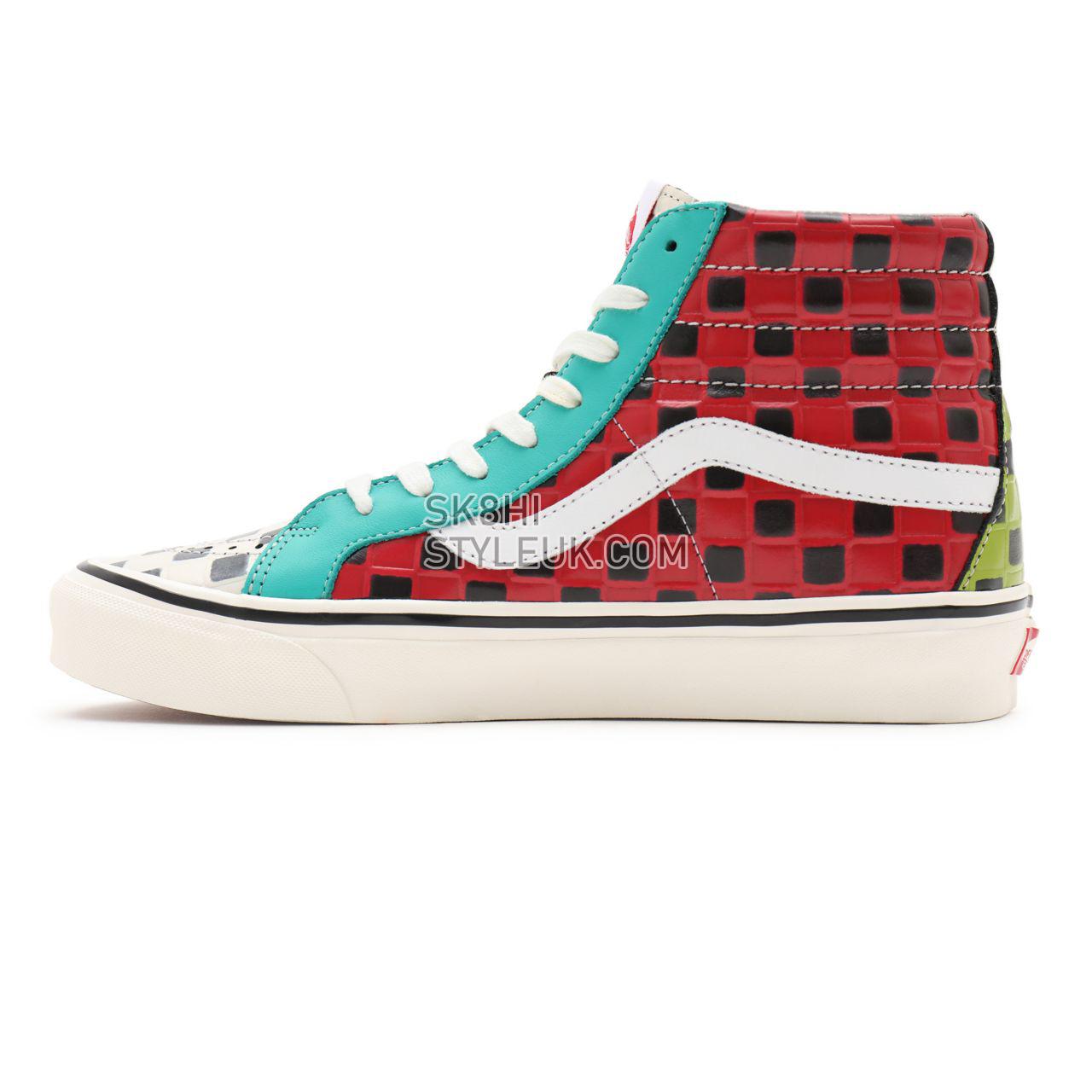 Vans Anaheim Factory Sk8-Hi 38 DX Multicolour Classic Mens Womens - (Anaheim Factory) leather check/multi VN0A38GF9ID Shoes