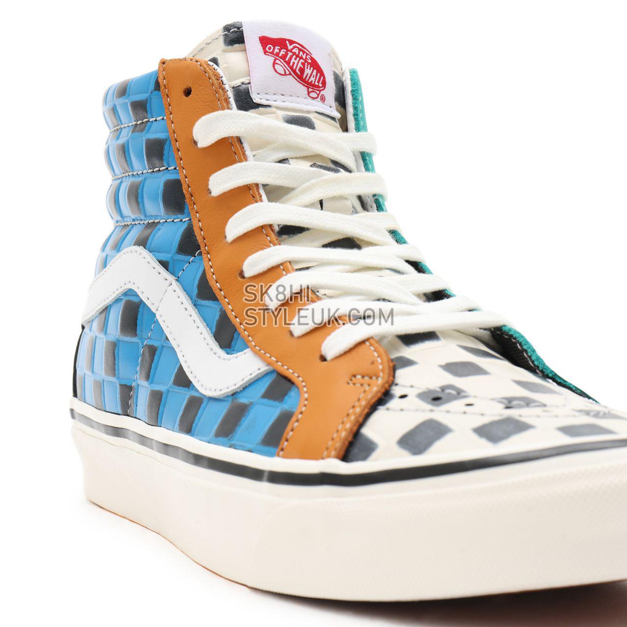 Vans Anaheim Factory Sk8-Hi 38 DX Multicolour Classic Mens Womens - (Anaheim Factory) leather check/multi VN0A38GF9ID Shoes