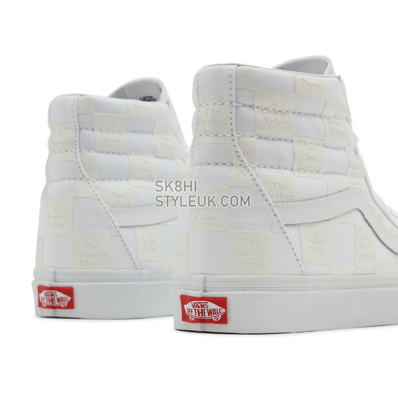 Vans DIY Checkerboard Sk8-Hi White Classic Mens Womens - (Diy Checkerboard) True White VN0A5KRH8AX Shoes