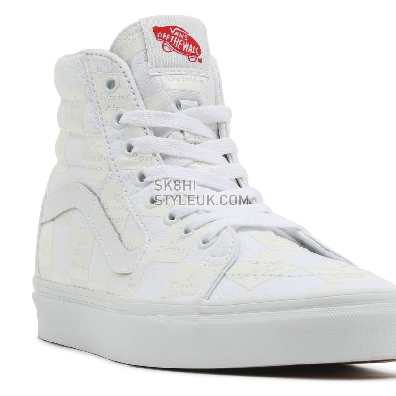 Vans DIY Checkerboard Sk8-Hi White Classic Mens Womens - (Diy Checkerboard) True White VN0A5KRH8AX Shoes