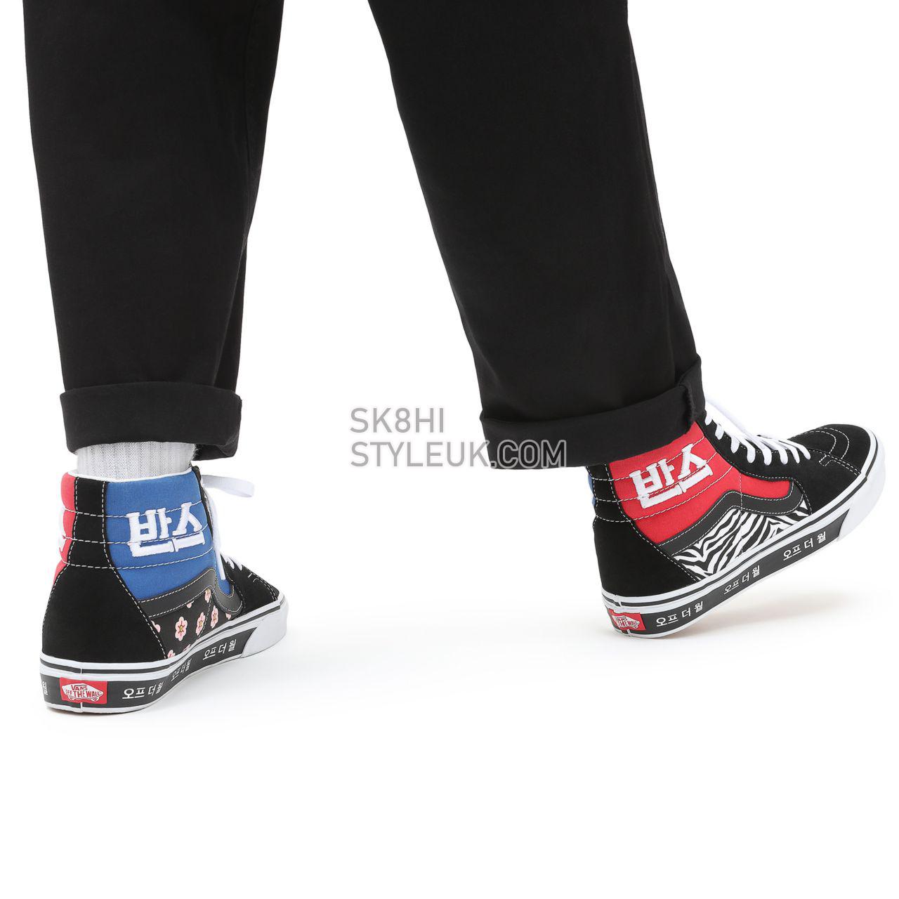 Vans Korean Typography Sk8-Hi Black Classic Mens Womens - (Korean Typography) racing red/true blue VN0A32QG9HW Shoes